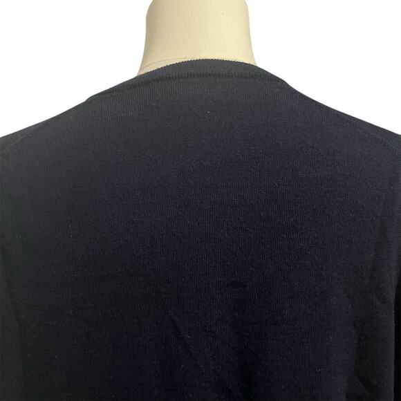Brooks Brothers Men's Blue Extra Fine Merino Wool V-Neck Sweater Sz XL Classic - Picture 4 of 5